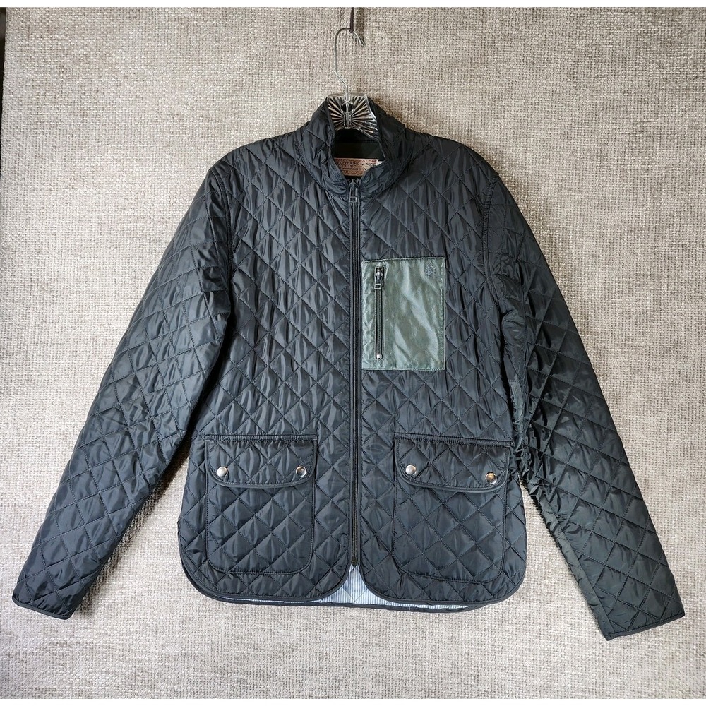 Shipley & Halmos Dean Lightweight‎ Field Jacket Mens S Charcoal Quilted Zip EUC